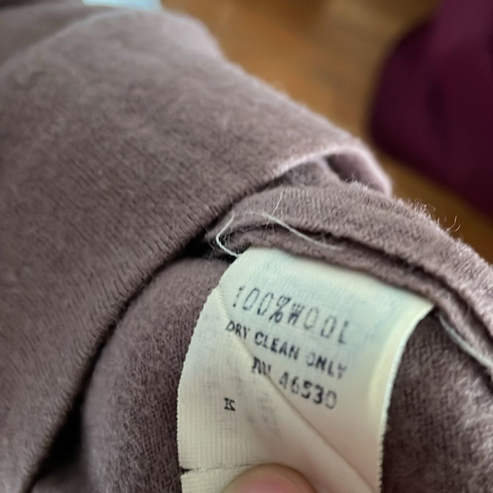 Vintage 70s 80s turtle neck mock long sleeve autumn brown wool dress modest - Picture 7 of 11